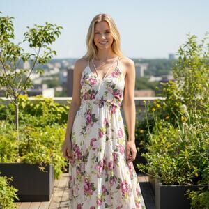 Rachel Roy Floral Empire Waist Dress Size 8 NWT | Sleeveless Summer Midi